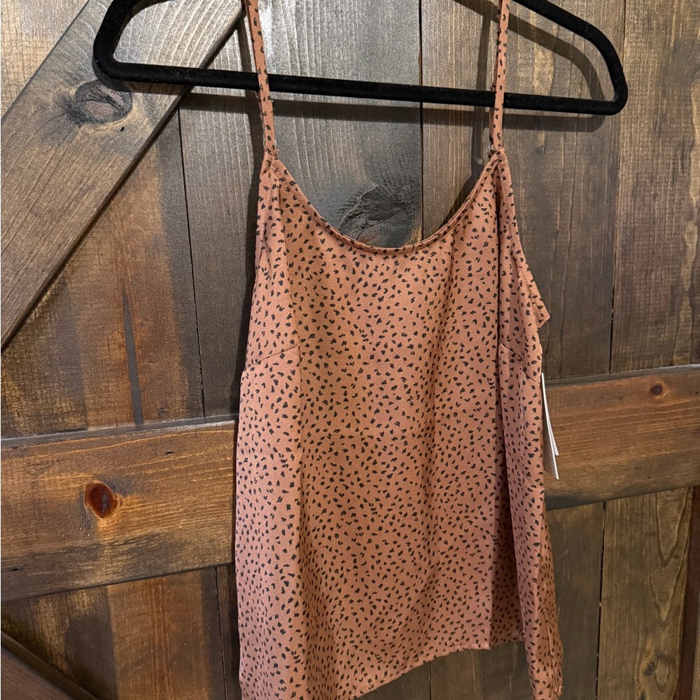 Nordstrom Brown and Black Spotted Camisole